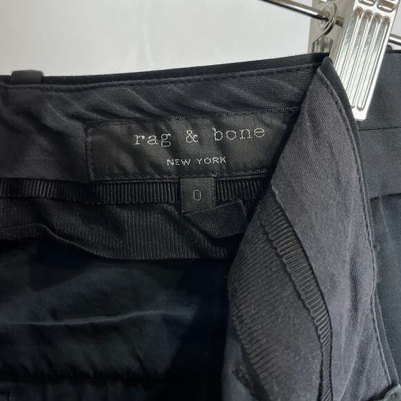 RAG & BONE Size 0 Two Tone Textured Trousers Flat Front Zip Fly Pants Blue Black - Picture 3 of 8
